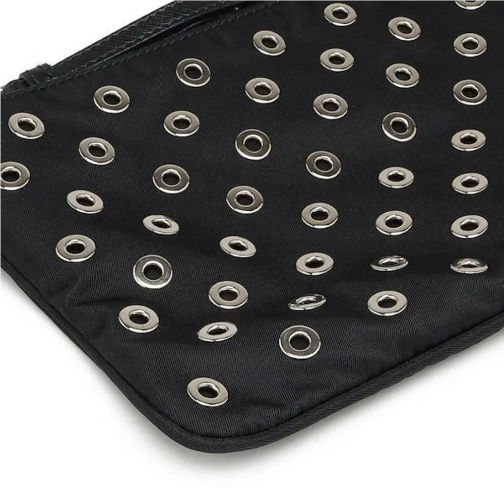 Prada Black Wristlet with Silver Eyelets - Picture 8 of 12